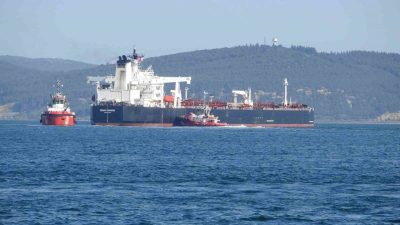 Çanakkale Boğazı’nda makinesi yeterli güç üretemeyen ham petrol tankeri ’ZEPHYR