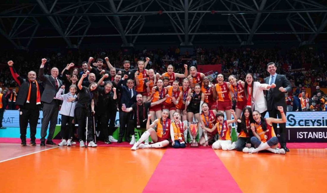 2026 CEV Kupası şampiyonu Galatasaray Kadın Voleybol Takımı, düzenlenen törenle