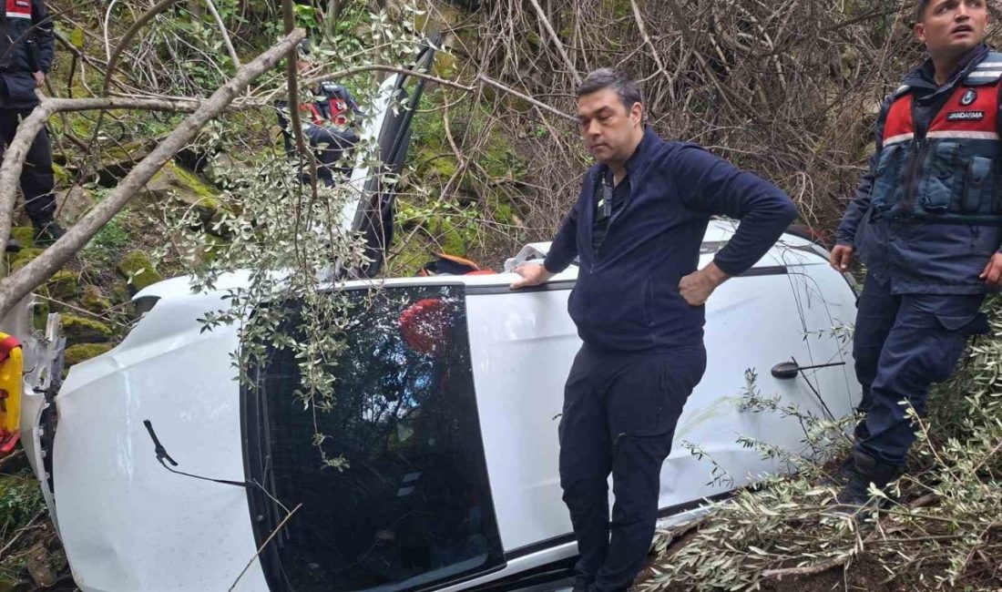 Çanakkale’nin Ayvacık ilçesinde 50 metrelik uçurumdan yuvarlanan otomobil sürücüsü yaralandı.