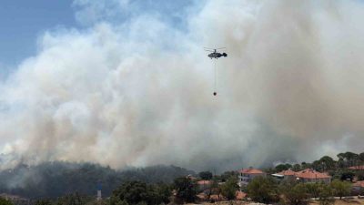 Balıkesir’in Gömeç ilçesinde başlayan ve rüzgarın etkisiyle Ayvalık ile İzmir’in