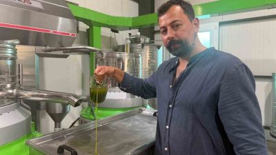 Bursa’nın İznik ilçesine bağlı Göllüce Mahallesi’nde zeytin üreticisi Oğuz Yıldırım,