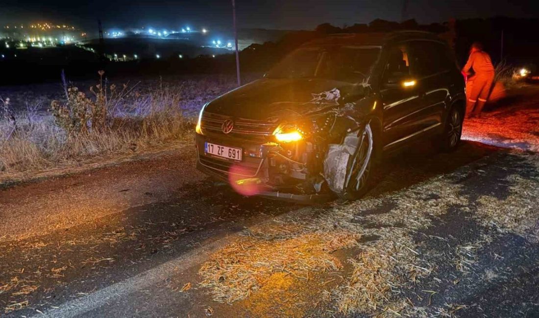 Çanakkale’nin Çan ilçesinde saman yüklü traktöre çarpan otomobilin sürücüsü yaralandı.