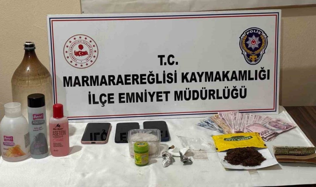 Tekirdağ’ın Marmaraereğlisi ilçesinde uyuşturucu ticareti yaptığı belirlenen bir kişi düzenlenen