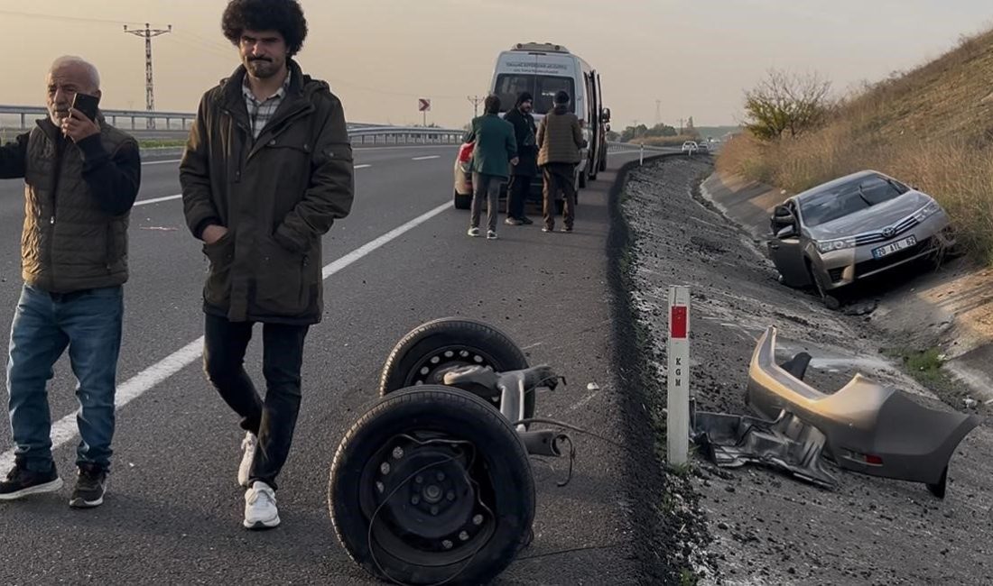 Tekirdağ Çorlu’da ters yönde seyreden bir otomobille kafa kafaya çarpışıp