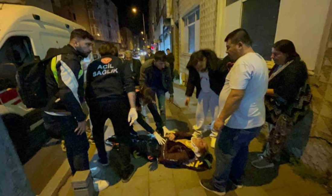 Tekirdağ Çorlu’da gece yarısı yolda yürüyen alkollü vatandaşın, seyir halindeki