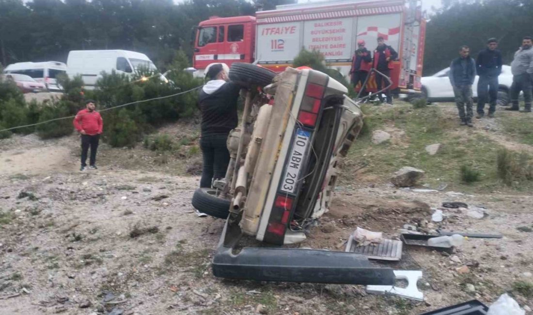 Balıkesir’in Havran ilçesinde, Edremit Yenice Karayolunda kontrolden çıkan bir otomobilin