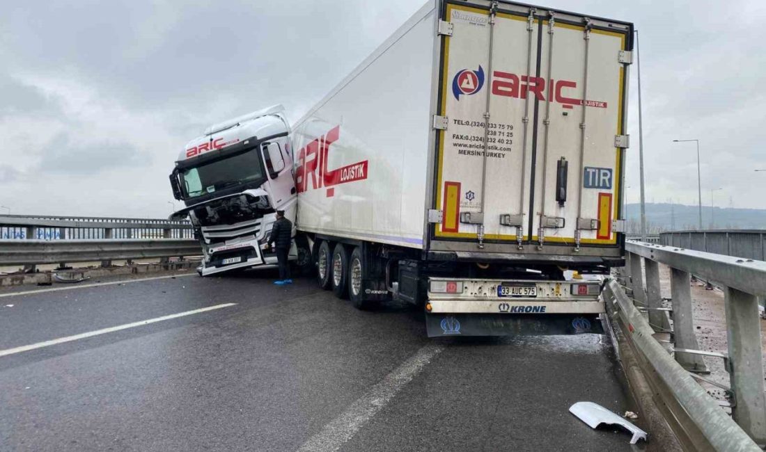 Kocaeli Kuzey Marmara bağlantı yolunda sağanak yağış nedeniyle kayganlaşan yolda