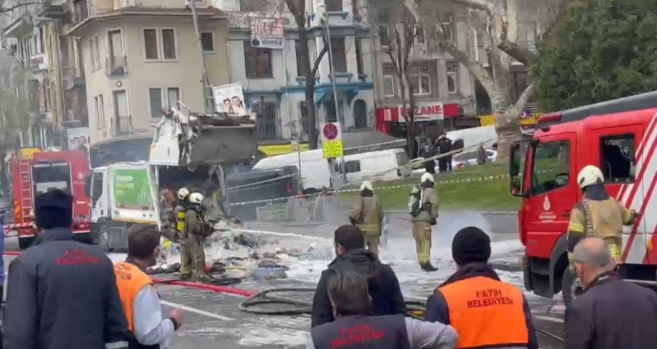 İstanbul’un Fatih ilçesinde çöp kamyonetinde henüz belirlenemeyen bir nedenle patlama