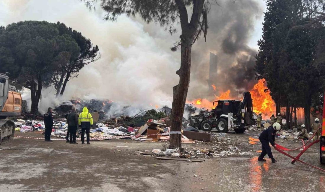 Kartal’da boş bir arazide çıkan ve atık malzemelerin tutuşmasıyla büyüyen