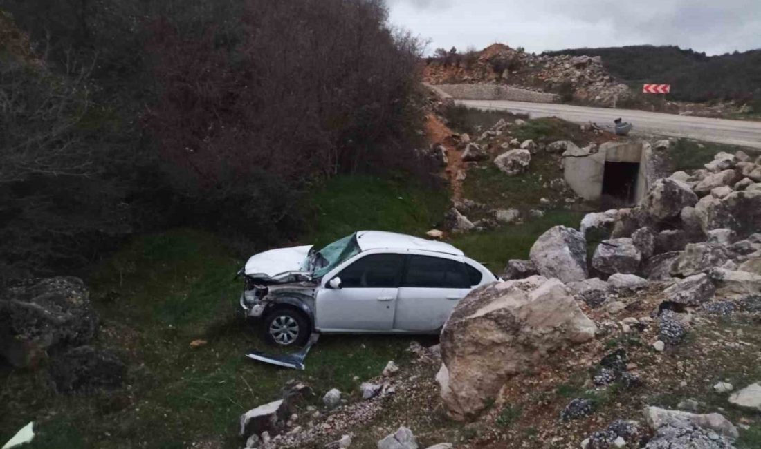 Bilecik’te seyir halinde kontrolden çıkan otomobil şarampole uçarken, sürücüsü yaralandı.