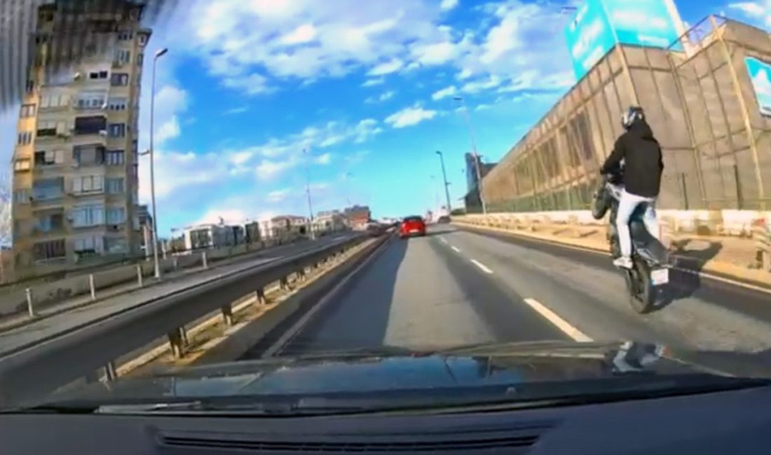 Pendik’te trafikte akrobatik hareketler yaparak ilerleyen motosiklet sürücüsüne 46 bin