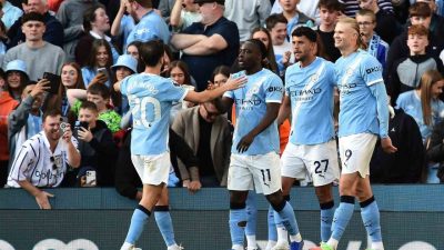 İngiltere Premier Lig’in 33. haftasında şampiyonluk mücadelesi veren Manchester City