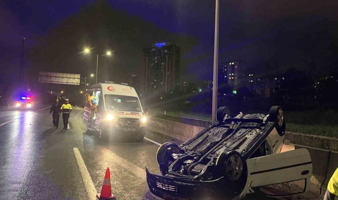 Tekirdağ Çorlu’da direksiyon hakimiyetini kaybeden alkollü sürücünün kullandığı otomobil takla