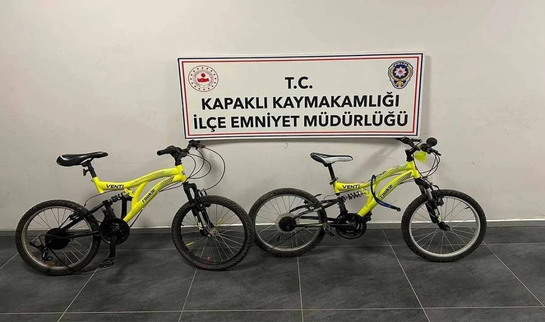 Tekirdağ’ın Kapaklı ilçesindeki iki mahalleden 3 bisiklet çalan çocuklar polis
