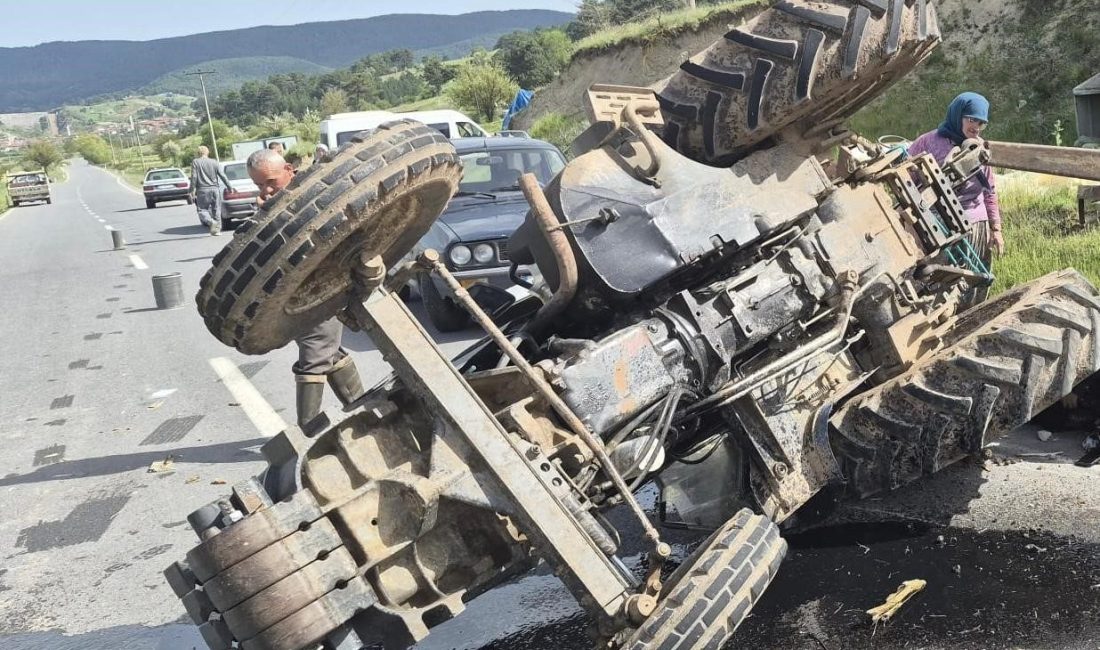 Balıkesir’in Sındırgı ilçesine bağlı Yaylabayır Mahallesi’nde tek taraflı traktör kazası