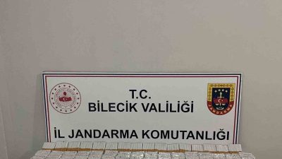 Bilecik’in Pazaryeri ilçesinde 9 bin 320 adet doldurulmuş makaron ele
