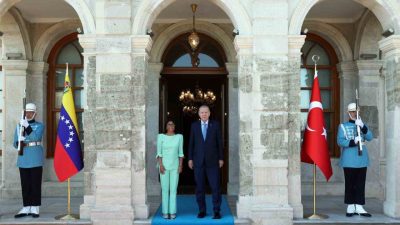 Cumhurbaşkanı Recep Tayyip Erdoğan, Venezuela Cumhurbaşkanı Vekili Delcy Rodriguez ile