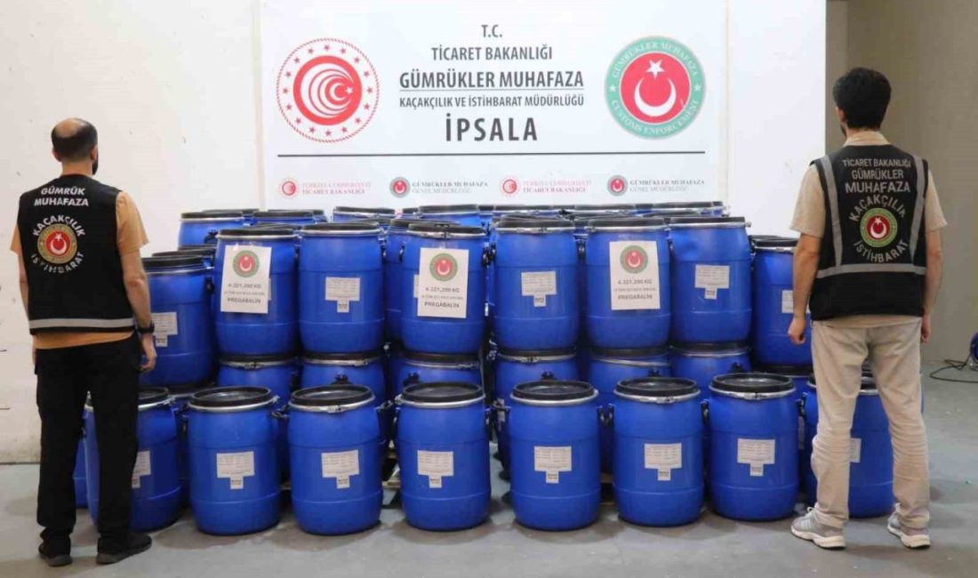Edirne’deki İpsala Gümrük Kapısı’nda piyasa değeri 3 milyar 25 milyon