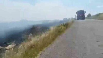 Edirne’nin İpsala ilçesine bağlı Sultanköy-Tevfikiye yolu Karabayır mevkiinde meralık alanda
