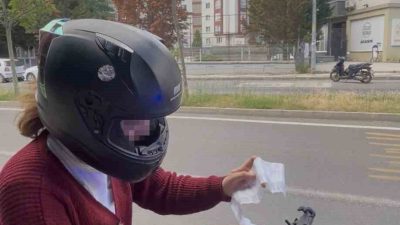 Tekirdağ’da Şahin trafik ekibine yakalanan motosikletliye yetersiz ehliyetten 11 bin