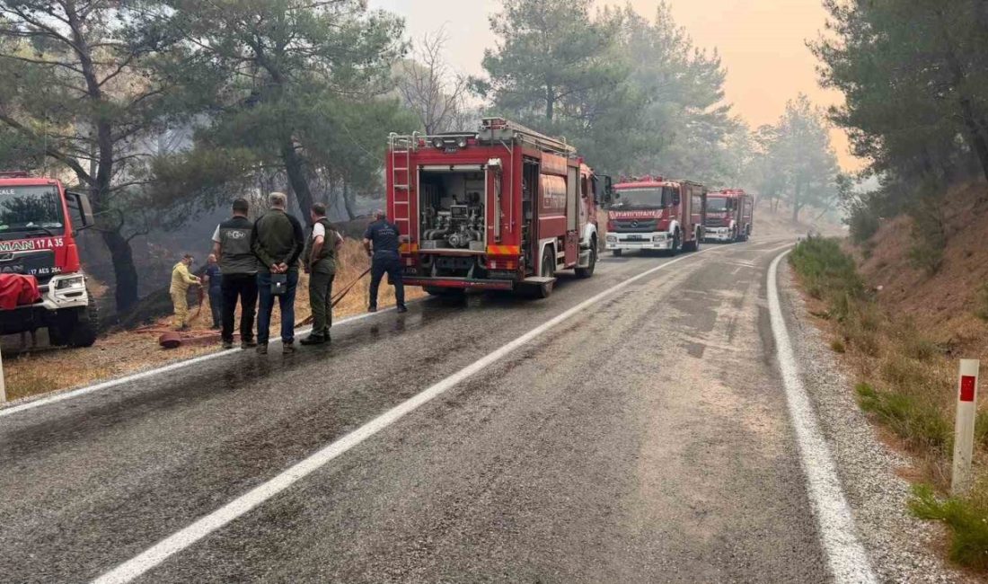 Balıkesir’in Gömeç ilçesinde başlayan ve rüzgarın etkisiyle Ayvalık ilçesi yönüne