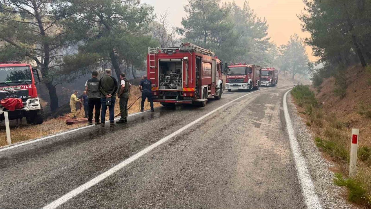 Balıkesir’in Gömeç ilçesinde başlayan ve rüzgarın etkisiyle Ayvalık ilçesi yönüne