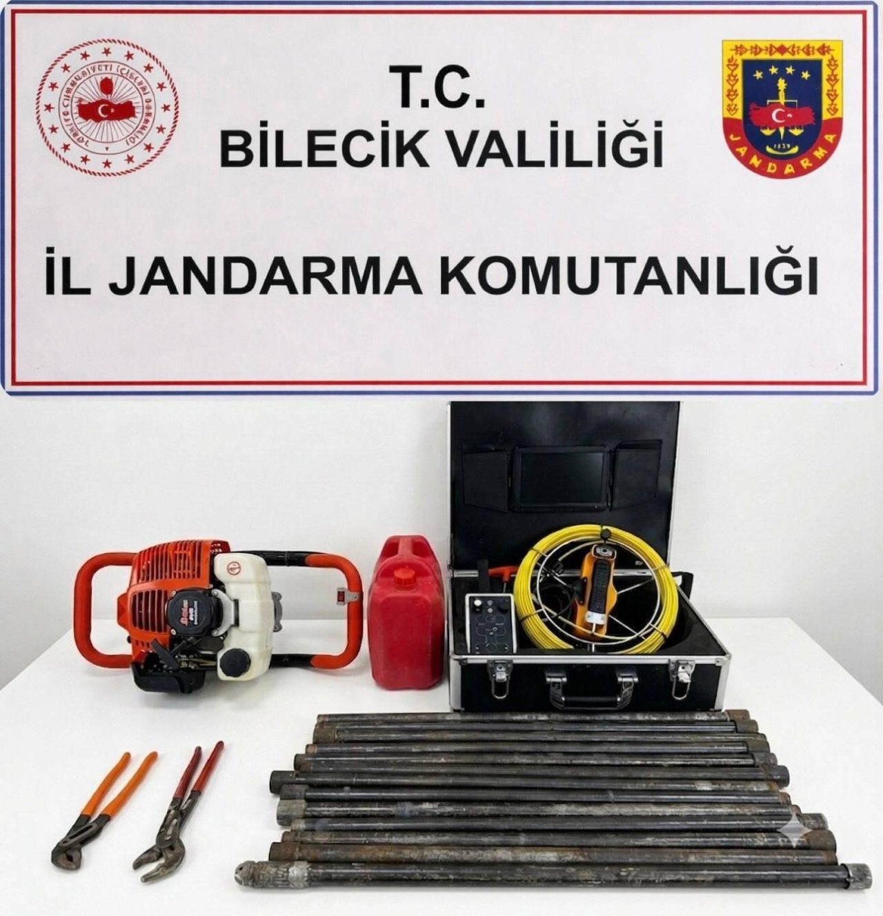 Bilecik’te alan tarama ve sondaj makineleriyle ile kaçak sondaj yaptıkları