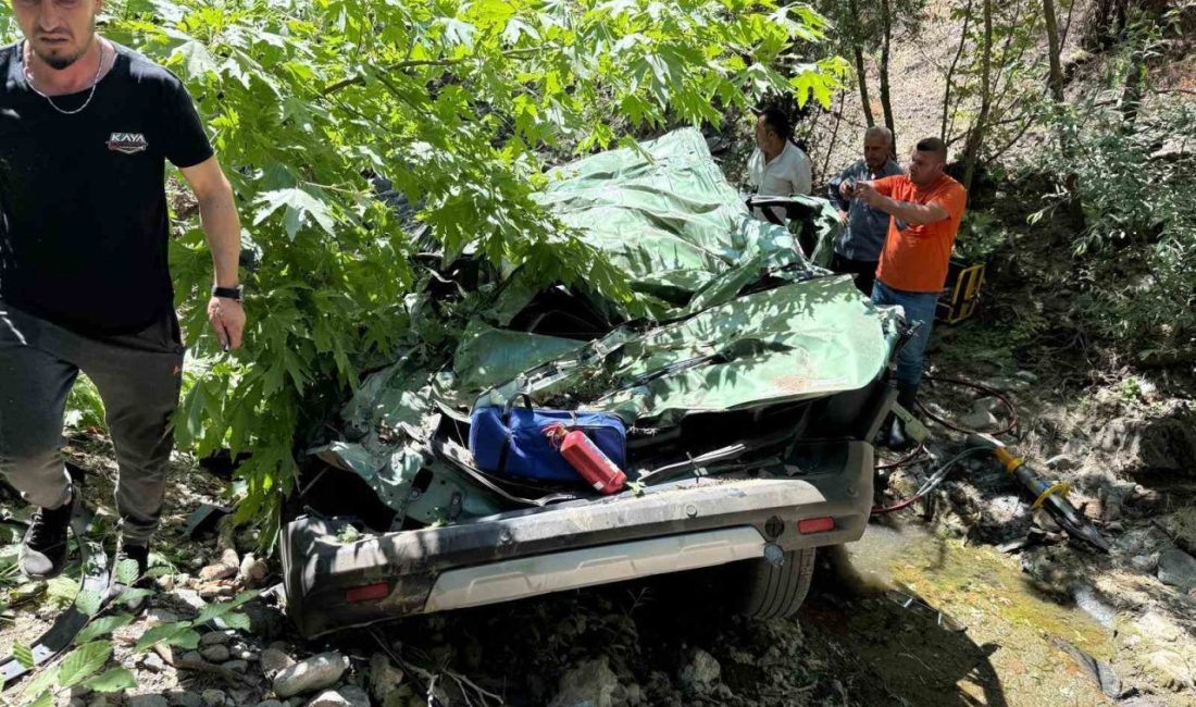 Çanakkale’nin Yenice ilçesinde kontrolden çıkıp dere yatağına devrilen hafif ticari