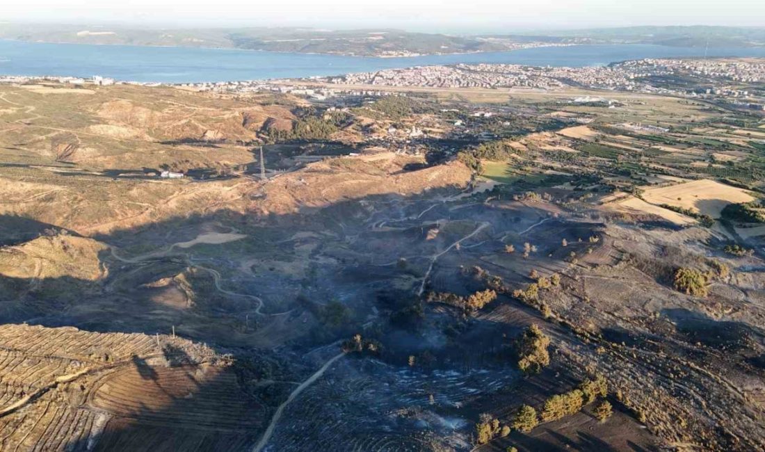 Çanakkale’de 6 buçuk saatte kontrol altına alınan yangındaki yanan alanlar
