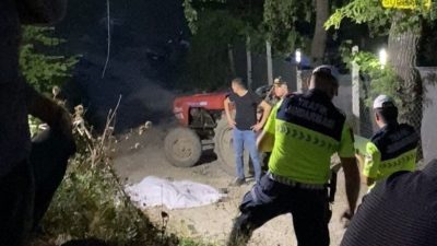 Bursa’nın İnegöl ilçesinde kontrolden çıkan traktörün devrildiği kazada 75 yaşındaki