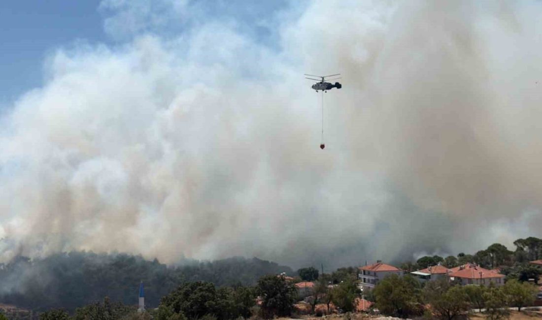 Balıkesir’in Gömeç ilçesinde başlayan ve rüzgarın etkisiyle Ayvalık ile İzmir’in