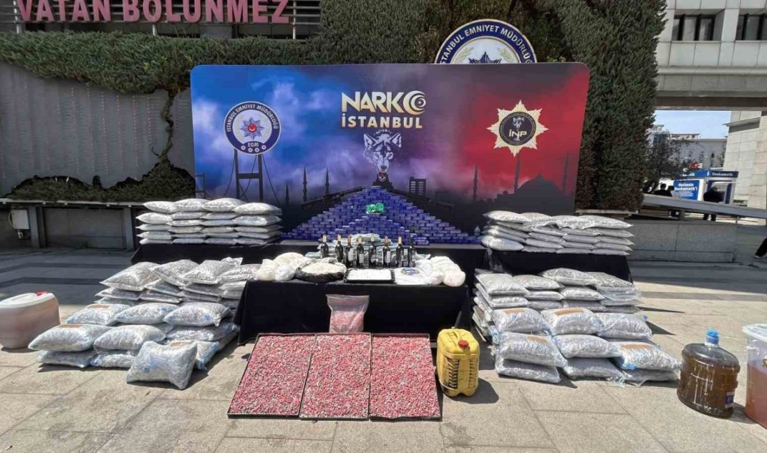 İstanbul’da son iki haftada düzenlenen operasyonlarda ele geçirilen 1 ton