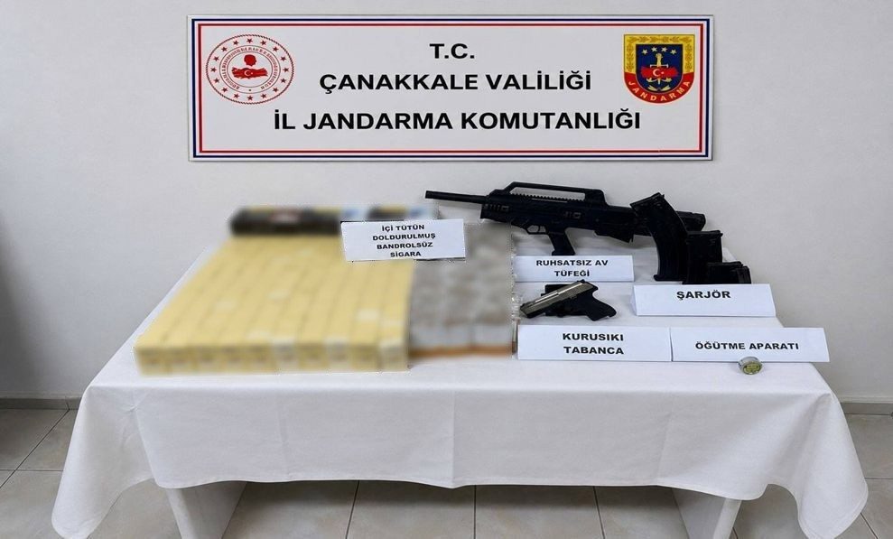 Çanakkale’nin Biga ve Ayvacık ilçelerinde jandarma ekiplerince kaçakçılıkla mücadele operasyonu