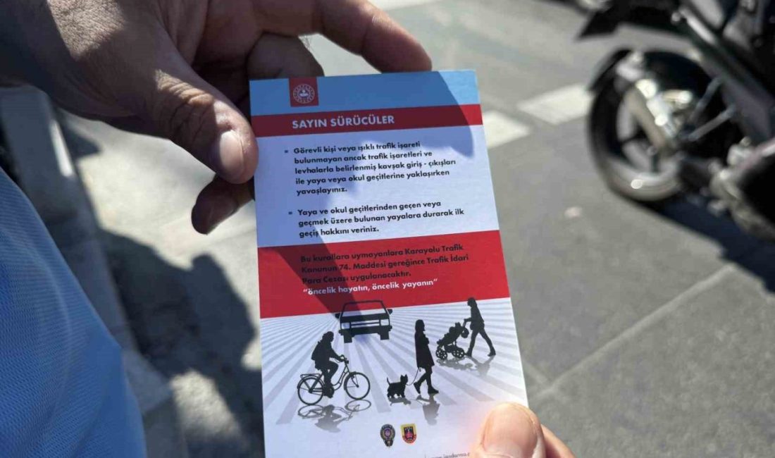 İstanbul İl Trafik Denetleme Şube Müdürlüğün ekipleri, Beşiktaş’ta yayaların trafik