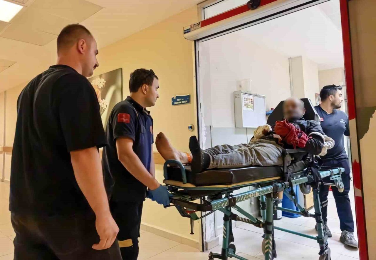 Bursa’nın İnegöl ilçesinde ormanlık alanda elleri zincire sıkışan orman işçisinin