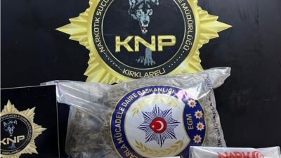 Kırklareli’nde düzenlenen operasyonda 4 kilo 370 gram skunk, 290 gram