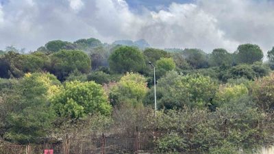 Maltepe’de yol kenarında çıkan yangın Kenan Evren Kışlası’ndaki ormanlık alana