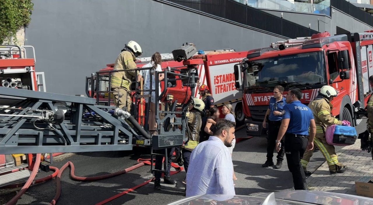 İstanbul Sarıyer’de 4 katlı bir binanın zemin katında yangın çıktı.